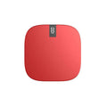Red square digital bathroom scale with black display panel shown alongside 10000mah mini power bank with dual usb ports
