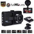 Black 1080p car driving recorder with sleek lens housing and 3.0 inch hd screen for clear video recording including night vision