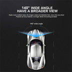 Silver metallic 1080p dual lens dash cam with 140 degree wide angle lens and suction cup mount for cars