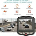Black 1080p full hd dash cam with 2.31-inch display featuring multiple function icons for night vision car dvr use