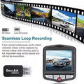 Black and silver 1080p full hd dash cam with night vision car dvr featuring 3.5-inch screen and four buttons including red record