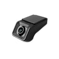 Black rectangular 1080p hd night vision driving recorder with sleek angular design and circular grooves for parking surveillance