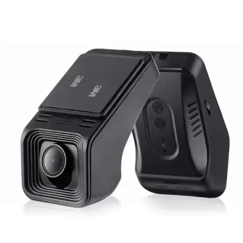 Black 3m 1080p hd night vision driving recorder with square lens and textured housing for night vision driving and parking surveillance