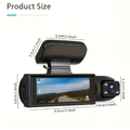Black dual lens car dash cam with 1080p night vision featuring a small screen and front lens for clear recording