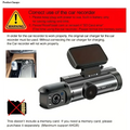 Black and silver 1080p night vision dual lens car dash cam with a flip-up screen for enhanced recording clarity