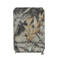 A camouflage-patterned waterproof 1080p trail camera with night vision featuring brown gray and white leafy designs for wildlife monitoring