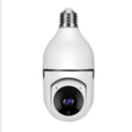 White bulb camera with screw base and black lens wifi camera 1080p featuring full color night vision
