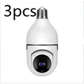 White spherical wifi camera 1080p with black lens bulb camera featuring full color night vision and bulb-shaped top