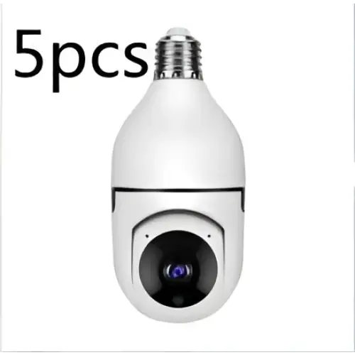 White bulb camera with sleek design and visible lens featuring wifi camera 1080p and color night vision capabilities
