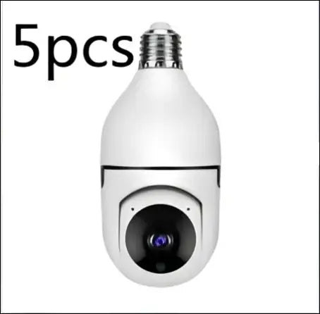 White bulb camera with sleek design and visible lens featuring wifi camera 1080p and color night vision capabilities