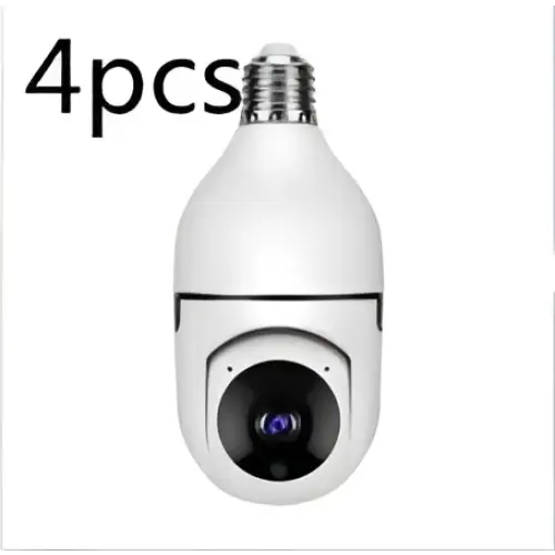 White sleek dome-shaped bulb camera wifi camera 1080p with full color night vision and black lens