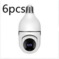 White spherical wifi camera 1080p with black lens and bulb-shaped top featuring full color night vision