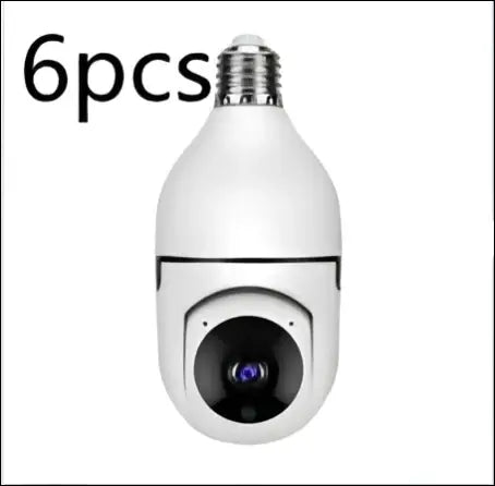 White spherical wifi camera 1080p with black lens and bulb-shaped top featuring full color night vision