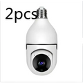 White spherical bulb camera with black lens featuring 1080p wifi camera and full color night vision for security use