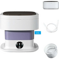White and purple 10l portable washing machine for baby clothes with ribbed texture digital control panel and detachable basket