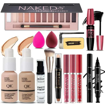 Naked 12 colors eyeshadow palette with sleek black and rose gold design ideal for eyeshadow makeup kit gift sets