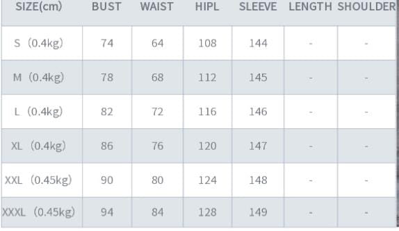 size chart for a beige one shoulder high split cocktail maxi dress showing measurements in centimeters for sizes s through xxl.