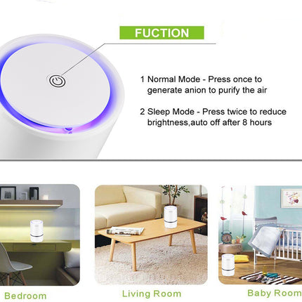 USB Air Purifier Air Cleaner for Home Low Noise - Royalessencelux