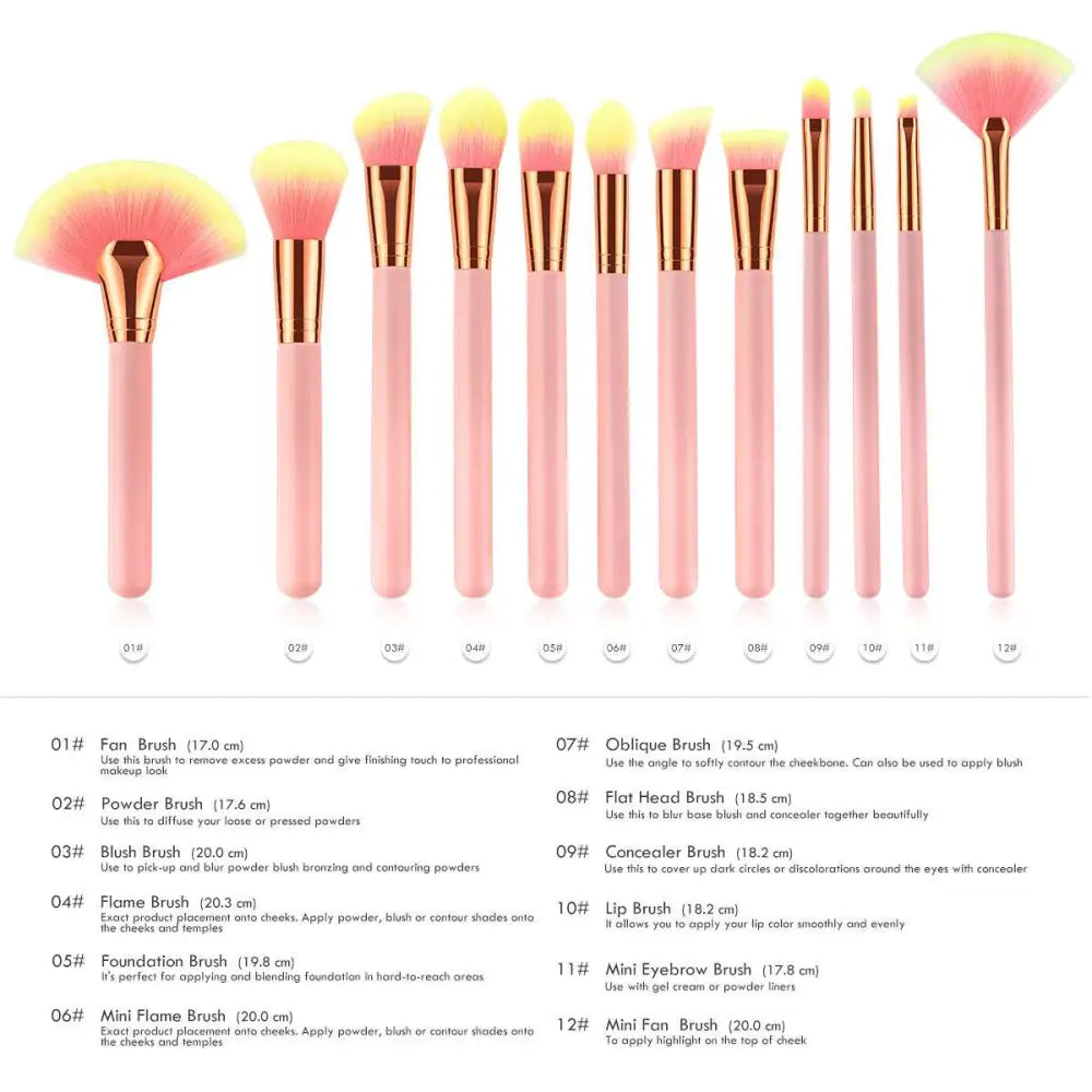 12pcs beauty makeup brushes Button Full Cup Plus Size Bra Without Wi Royalessencelux