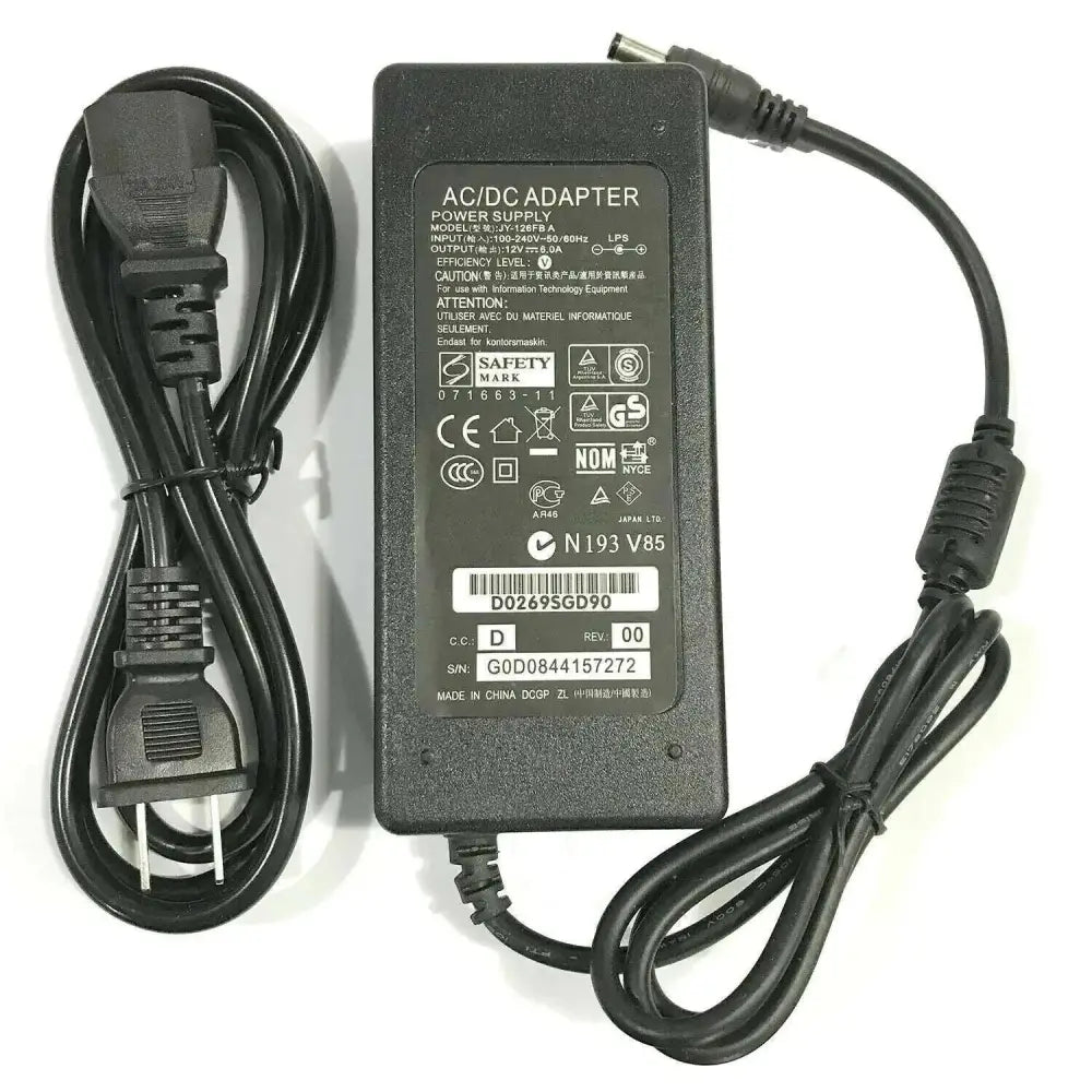 Black plastic 12v 10a power adapter with coiled cables and standard plug for led strip light usa use