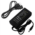 Black rectangular 12v 10a power supply ac adapter with coiled cord for led strip light usa use