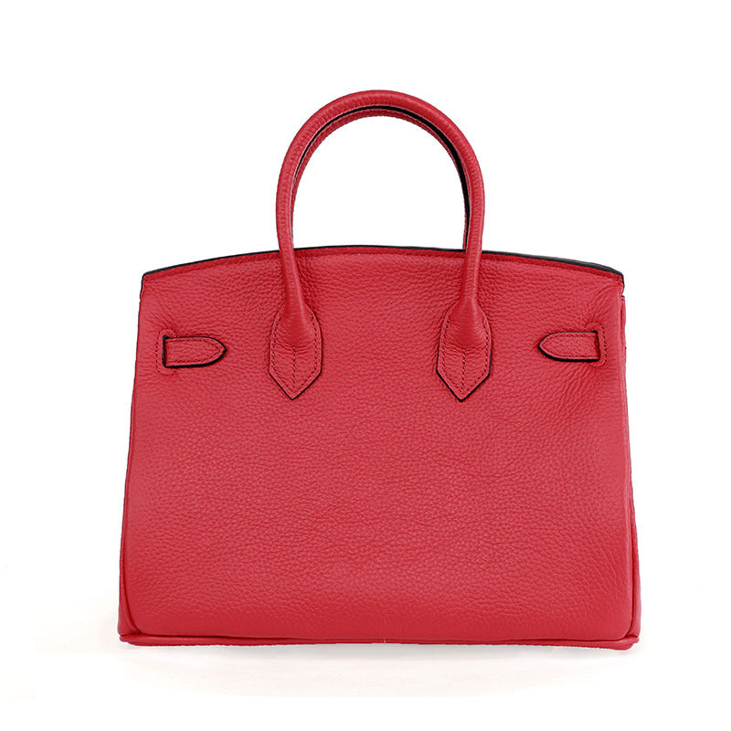 Platinum cowhide carryall handbag with lychee grain leather – view 4