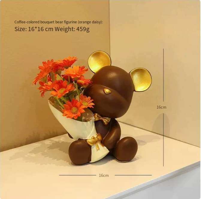 Charming Mini Bear Figurine – Colorful Resin Desk Decor