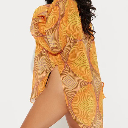 Women's Printed Bikini Blouse Beach Vacation - Royalessencelux