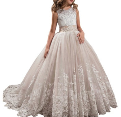 Europe And The United States New Children's Clothing Lace Wedding Dress - Royalessencelux