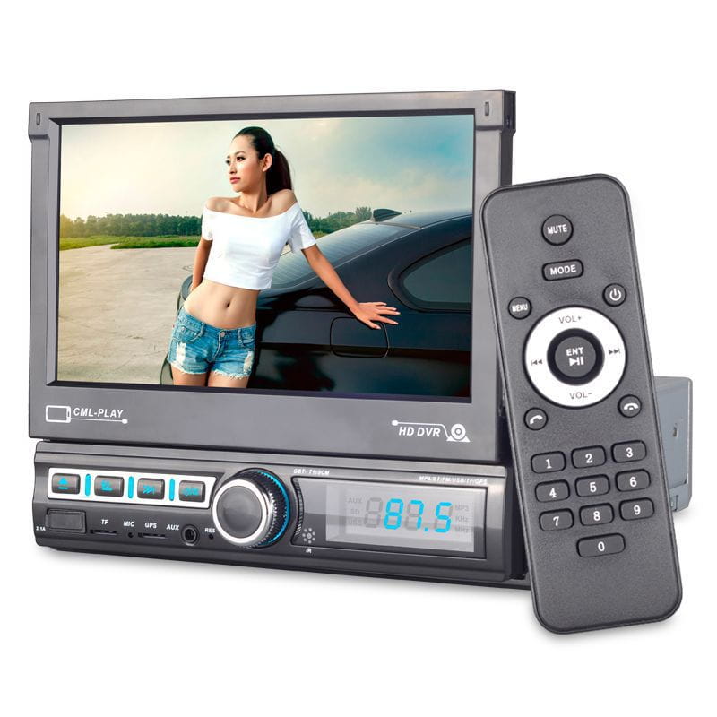 black 1din car stereo touch screen mp5 player bluetooth dvr with built-in hd dvr and remote control featuring numeric keypad and function buttons
