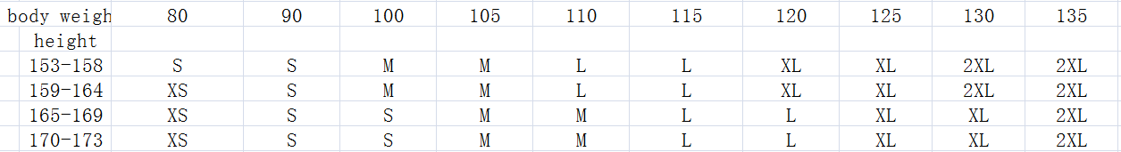 The image displays a size chart for embroidered kimono chinese wedding couples suits, detailing body weight and height ranges alongside corresponding sizes for accurate fitting.