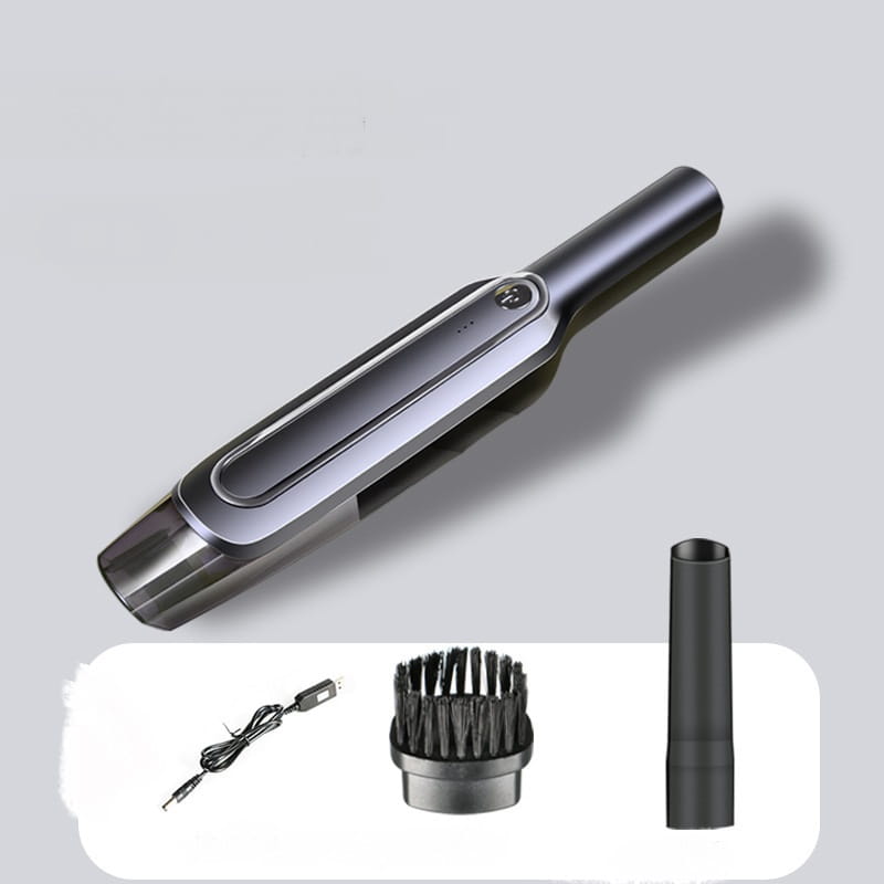sleek gray and black cordless handheld vacuum cleaner with a detachable silver suction head and dust tube for versatile cleaning tasks