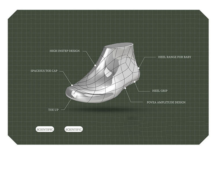 Silver metallic baby children’s shoe mold featuring a high instep design and spacious toe cap for big children’s soft-soled embroidered floral sandals.