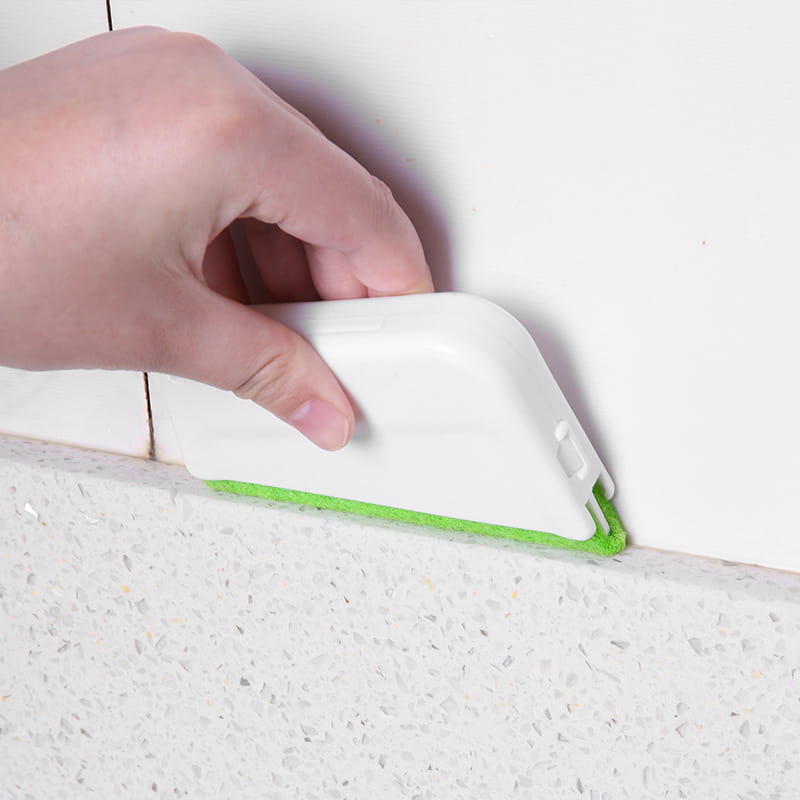 white plastic and green sponge gap brush tile grout scraper designed for cleaning window grooves and cleaning window areas efficiently