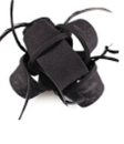 black rubberized strap sandals with adjustable buckles suitable for ladies banquet ball and banquet ball hair accessories use