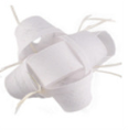 White sculpted geometric pendant with a modern abstract design featured as ball hair accessories for ladies banquet ball events
