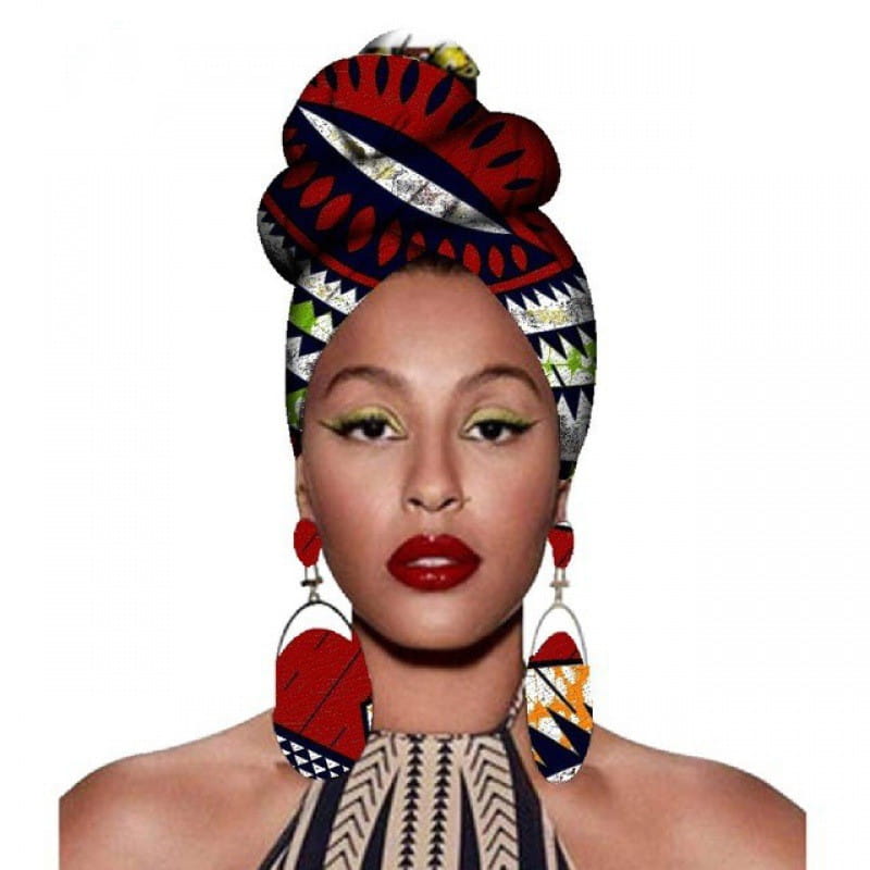 a vibrant red black and white patterned fashion african headscarves featuring bold geometric designs as stylish clothing headwear headbands