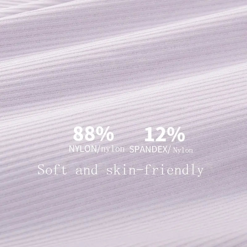 light lavender sleeveless fitness vest with chest pad made of soft ribbed fabric composed of 88 percent nylon and 12 percent spandex for a skin-friendly fit