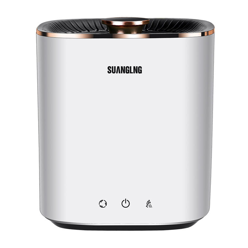 Teal mini portable washing machine featuring a white suanglng humidifier with rose gold accented top and black control panel for compact and efficient mini portable washing