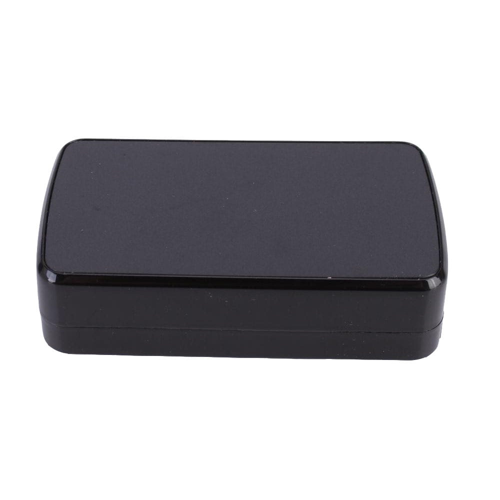 Black rectangular magnetic GPS tracker with alarm function and preset authorized number monitoring center features a glossy finish.