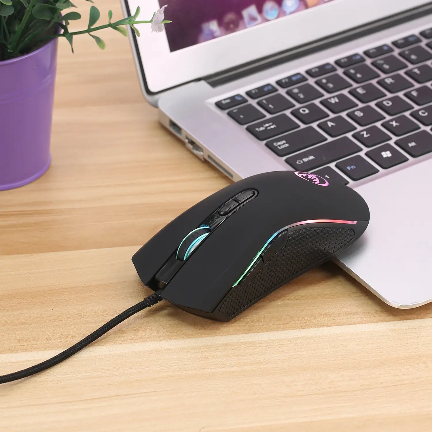 Black scorpion rgb luminous gaming mouse wired black gaming mouse with rgb colorful luminous gaming lighting and textured grip for enhanced control.