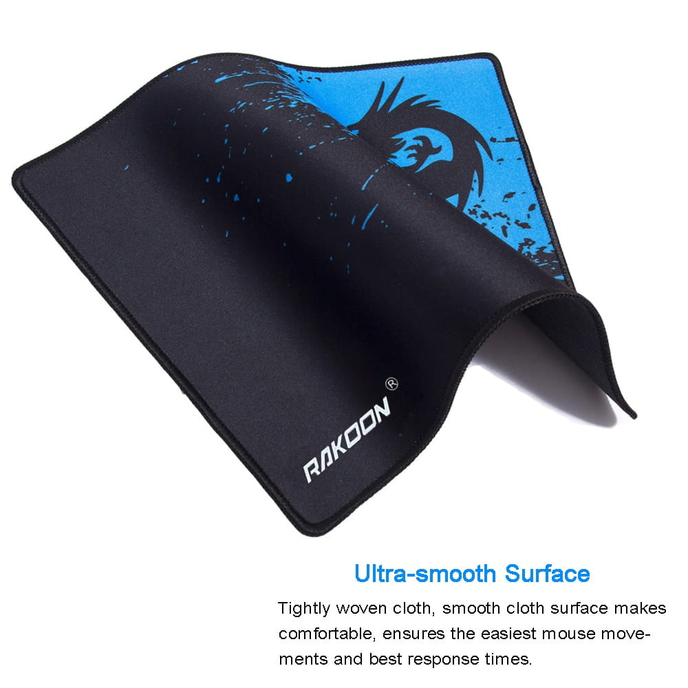Black rakoon high quality mouse pad featuring a blue dragon design and splatter pattern on one side, ideal for luxury women’s fashion gaming setups.