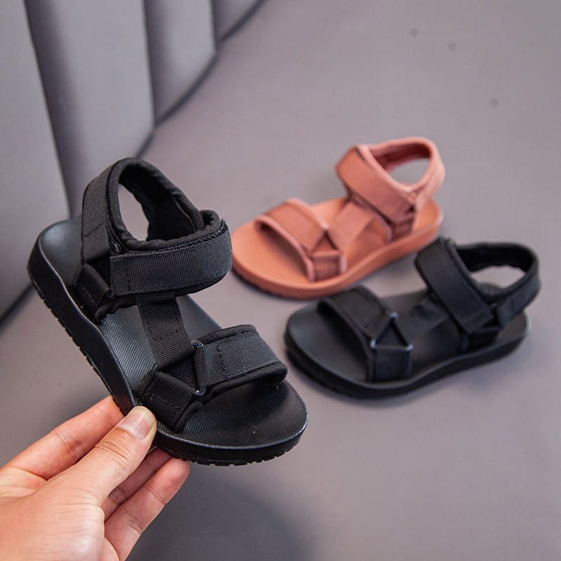 black toddler sandals with adjustable velcro straps and padded footbed from childrens peach breathable casual shoes ideal as school breathable casual footwear