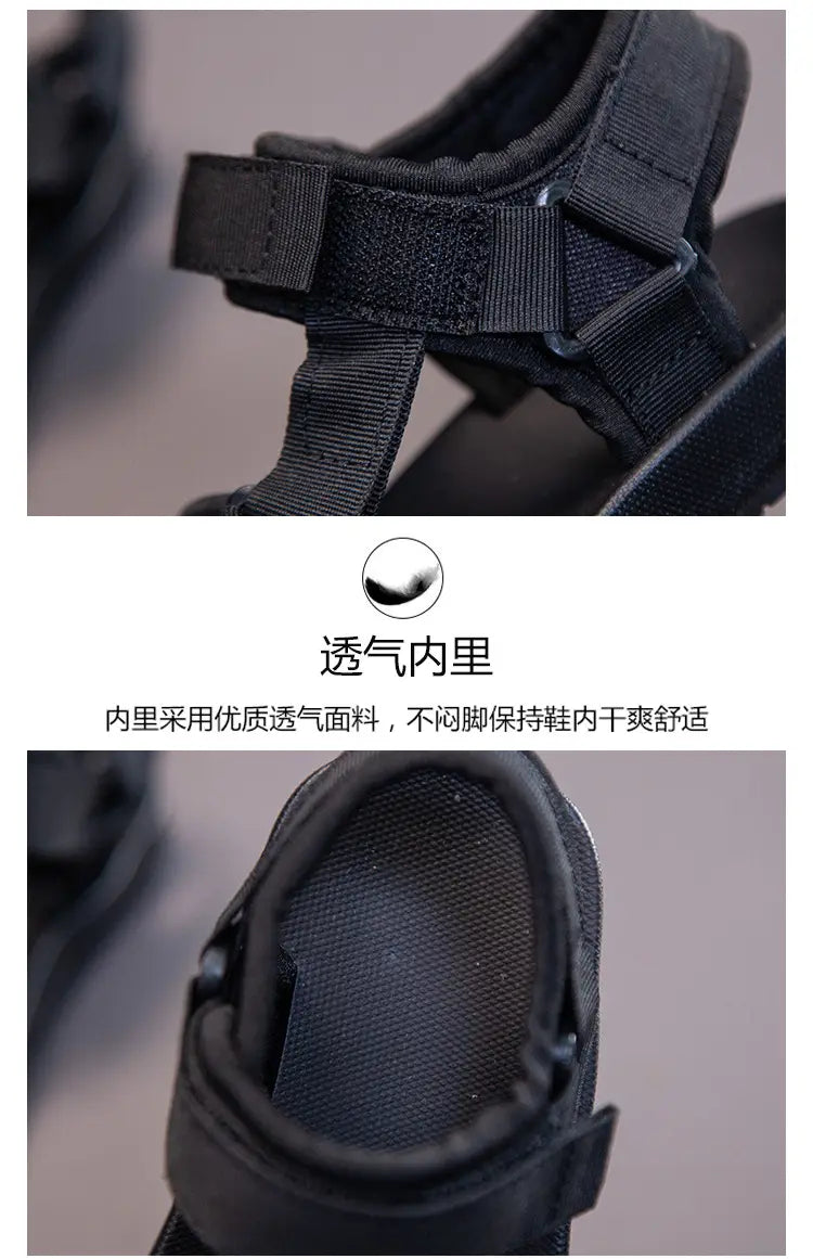 black childrens peach breathable casual shoes with adjustable straps and a breathable mesh-lined interior designed as school breathable casual shoes