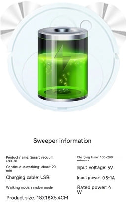 Sweeping Robot Automatic Household Mini Cleaning Machine USB Rechargeable Smart Vacuum Cleaner - Royalessencelux