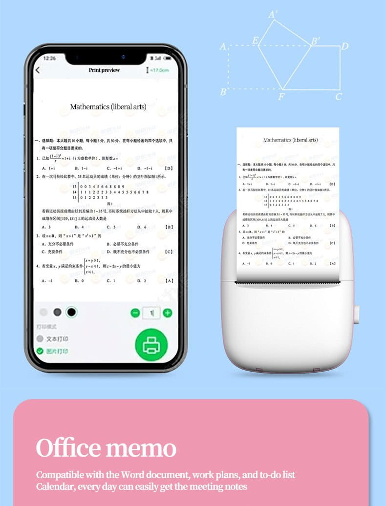 White compact mini printer portable with a sleek minimalist design and smooth plastic casing in the cat ear mini printer portable bluetooth labeler.