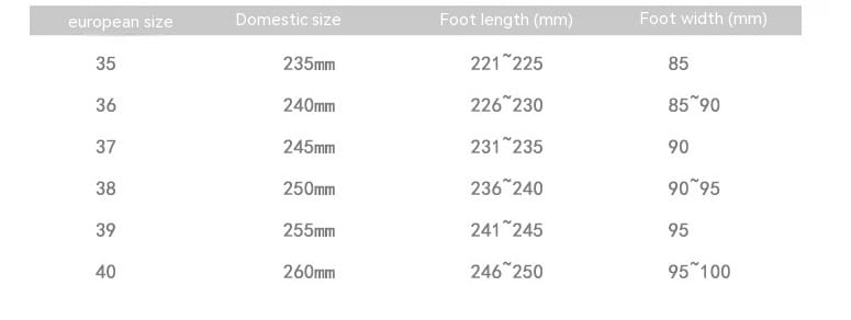 A table displaying shoe size conversions for pink Croc knee high boots plus size including european and domestic sizes with foot length and width measurements for zipper short boots and boots plus size.