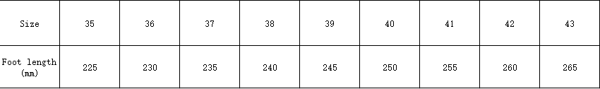 Size chart in millimeters for brown textured work fashion leather shoes illustrating shoe sizes for fashion leather shoes.
