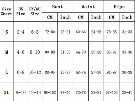 The image displays a size chart in centimeters and inches for the black ribbed circular accent bikini fashion swimsuit showing bust waist and hip measurements for sizes s through xl.
