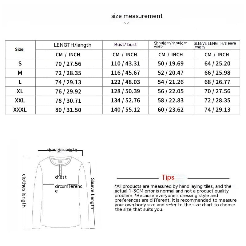Size chart for navy plush hooded jacket with zipper loose casual fit in long-sleeved crew-neck style showing measurements in centimeters and inches for sizes S through XXXL to help choose a wear warm coat.